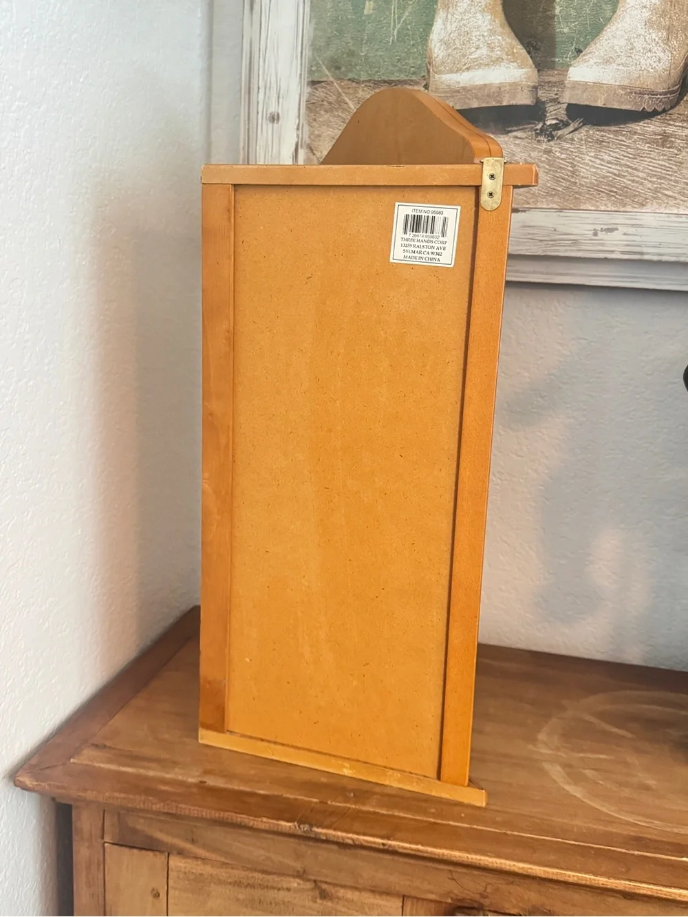 Vintage Wooden Corner Display Cabinet 19” x 12”